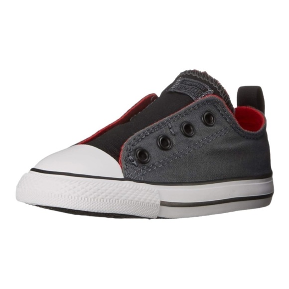 Converse Unisex-Child Chuck Taylor Grey Black All Star Core Slip Sneakers Size 7 - Picture 1 of 13